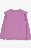 Breeze Kız Çocuk Sweatshirt Dostluk Temalı 2-6 Yaş, Eflatun