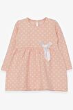 Breeze Kız Çocuk Uzun Kollu Elbise Puantiyeli Fiyonklu 1.5-5 Yaş, Somon