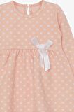 Breeze Kız Çocuk Uzun Kollu Elbise Puantiyeli Fiyonklu 1.5-5 Yaş, Somon