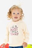 Breeze Kız Çocuk Sweatshirt Nakışlı Pullu 1-4 Yaş, Krem