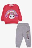 Breeze Kız Çocuk Eşofman Takımı Unicorn Baskılı 1-4 Yaş, Pembe