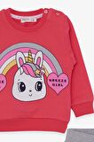 Breeze Kız Çocuk Eşofman Takımı Unicorn Baskılı 1-4 Yaş, Pembe