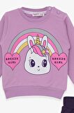 Breeze Kız Çocuk Eşofman Takımı Unicorn Baskılı 1-4 Yaş, Eflatun