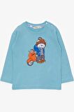 Breeze Erkek Çocuk Uzun Kollu Tişört Ayıcık Baskılı 2-6 Yaş, Açık Mavi