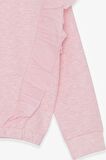 Breeze Kız Çocuk Sweatshirt Beli Lastikli 4-8 Yaş, Somon Melanj