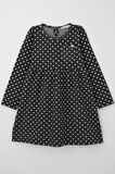 Breeze Kız Çocuk Uzun Kollu Elbise Puantiye Desenli 4-8 Yaş, Füme