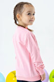 Breeze Kız Çocuk Sweatshirt Simli Kedicik Baskılı 1.5-5 Yaş, Pudra