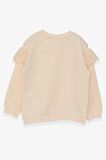 Breeze Kız Çocuk Sweatshirt Güpürlü 4-8 Yaş, Krem