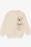 Breeze Kız Çocuk Sweatshirt Ayıcık Aksesuarlı 1.5-5 Yaş, Krem