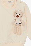 Breeze Kız Çocuk Sweatshirt Ayıcık Aksesuarlı 1.5-5 Yaş, Krem
