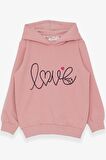 Breeze KIz Çocuk Sweatshirt Nakışlı Yazı Baskılı 2-6 Yaş, Somon