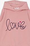 Breeze KIz Çocuk Sweatshirt Nakışlı Yazı Baskılı 2-6 Yaş, Somon