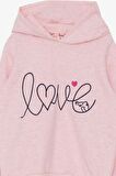 Breeze KIz Çocuk Sweatshirt Nakışlı Yazı Baskılı 2-6 Yaş, Somon Melanj