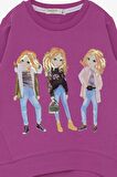Breeze Kız Çocuk Sweatshirt Pullu Kız Baskılı 3-8 Yaş, Mor