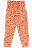 Breeze Kız Çocuk Tayt Pantolon Fiyonklu Çiçekli 1.5-5 Yaş, Turuncu