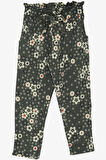 Breeze Kız Çocuk Tayt Pantolon Fiyonklu Çiçekli 1.5-5 Yaş, Haki Yeşil