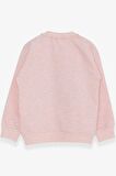 Breeze Kız Çocuk Sweatshirt Sevimli Kız Baskılı 1.5-5 Yaş, Somon Melanj