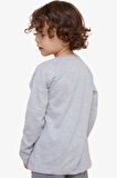 Breeze Erkek Çocuk Uzun Kollu Tişört Cepli 4-8 Yaş, Açık Gri Melanj