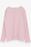 Breeze Kız Çocuk Uzun Kollu Tişört Düğme Aksesuarlı 8-14 Yaş, Pudra