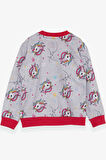 Breeze Kız Çocuk Sweatshirt Unicorn Desenli 1.5-5 Yaş, Açık Gri Melanj