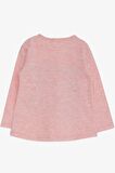 Breeze Kız Çocuk Uzun Kollu Tişört Pullu Kız Baskılı 3-8 Yaş, Somon Melanj