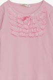 Breeze Kız Çocuk Uzun Kollu Bluz Güpürlü Fiyonklu 3-8 Yaş, Pembe