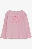Breeze Kız Çocuk Uzun Kollu Bluz Güpürlü Fiyonklu 3-8 Yaş, Pembe