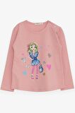 Breeze Kız Çocuk Uzun Kollu Tişört Havalı Kız Baskılı 1.5-5 Yaş, Somon