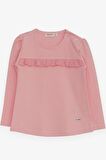 Breeze Kız Çocuk Uzun Kollu Tişört Güpürlü 1-4 Yaş, Pembe