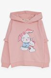 Breeze Kız Çocuk Sweatshirt Tavşancık Baskılı 1.5-5 Yaş, Pembe