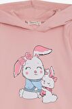 Breeze Kız Çocuk Sweatshirt Tavşancık Baskılı 1.5-5 Yaş, Pembe