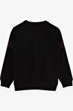 Breeze Erkek Çocuk Sweatshirt Yazı Baskılı 7-12 Yaş, Siyah