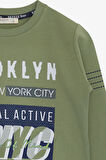 Breeze Erkek Çocuk Sweatshirt Yazı Baskılı 7-12 Yaş, Mint Yeşili
