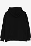 Breeze Erkek Çocuk Sweatshirt Nakışlı Yazı Baskılı 8-14 Yaş, Siyah