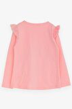 Breeze Kız Çocuk Uzun Kollu Tişört Omuzu Güpürlü 4-9 Yaş, Pembe