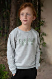 Breeze Erkek Çocuk Sweatshirt Yazı Baslılı 8-14 Yaş, Gri Melanj