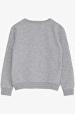 Breeze Erkek Çocuk Sweatshirt Yazı Baslılı 8-14 Yaş, Gri Melanj