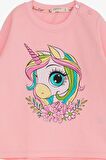 Breeze Kız Çocuk Uzun Kollu Tişört Unicorn Baskılı 1.5-5 Yaş, Pembe