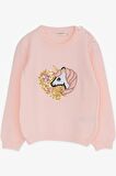 Breeze Kız Çocuk Triko Kazak Pullu Unicorn Baskılı 1.5-5 Yaş, Pudra