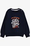 Breeze Erkek Çocuk Sweatshirt Yazı Baskılı 2-6 Yaş, Lacivert