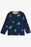 Breeze Erkek Bebek Pijama Takımı Yılbaşı Temalı 9 Ay-3 Yaş, Lacivert