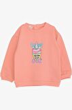 Breeze Kız Çocuk Sweatshirt Unıcorn Baskılı 9 Ay-3 Yaş, Somon