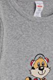 Breeze Erkek Bebek Çıtçıtlı Zıbın Body Eğlenceli Köpekcik Baskılı 9 Ay-3 Yaş, Koyu Gri Melanj