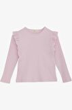 Breeze Kız Çocuk Uzun Kollu Bluz Fırfırlı 8-14 Yaş, Pembe