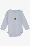 Breeze Erkek Bebek Çıtçıtlı Zıbın Body Papyonlu Ayıcık Baskılı 9 Ay-3 Yaş, Açık Mavi