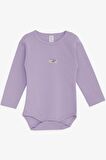 Breeze Kız Bebek Çıtçıtlı Zıbın Body Yazı Baskılı 9 Ay-3 Yaş, Lila