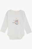 Breeze Kız Bebek Çıtçıtlı Zıbın Body Havalı Tavşancık Baskılı 9 Ay-3 Yaş, Ekru