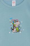 Breeze Erkek Bebek Çıtçıtlı Zıbın Body Dinozor Baskılı 9 Ay-3 Yaş, Petrol Mavisi