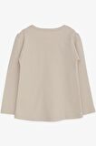Breeze Kız Çocuk Uzun Kollu Tişört Güpürlü 1-4 Yaş, Bej