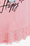 Breeze Kız Çocuk Tişört Sevimli Kız Baskılı Beli Güpürlü 1-4 Yaş, Pembe